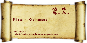 Mincz Kelemen névjegykártya